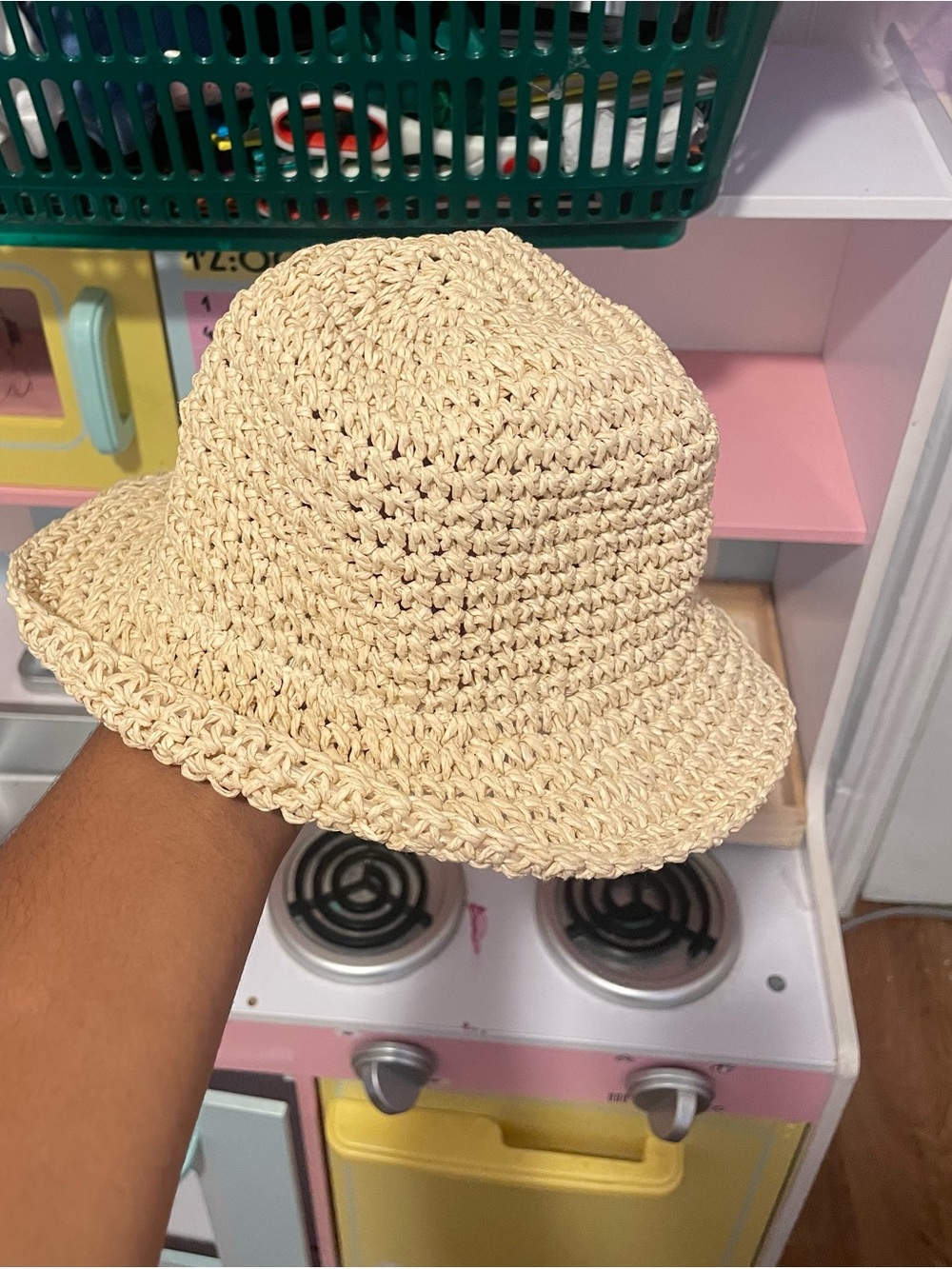 H&M Beige Crochet Bucket Hat